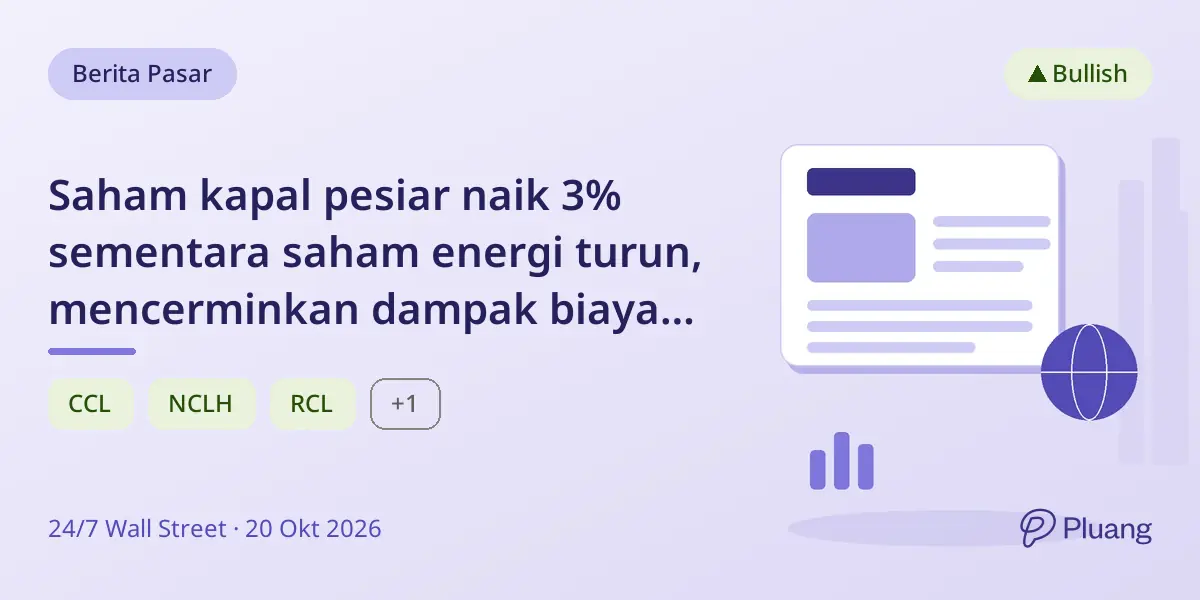Saham kapal pesiar naik 3% sementara saham energi turun, mencerminkan dampak biaya bahan bakar.