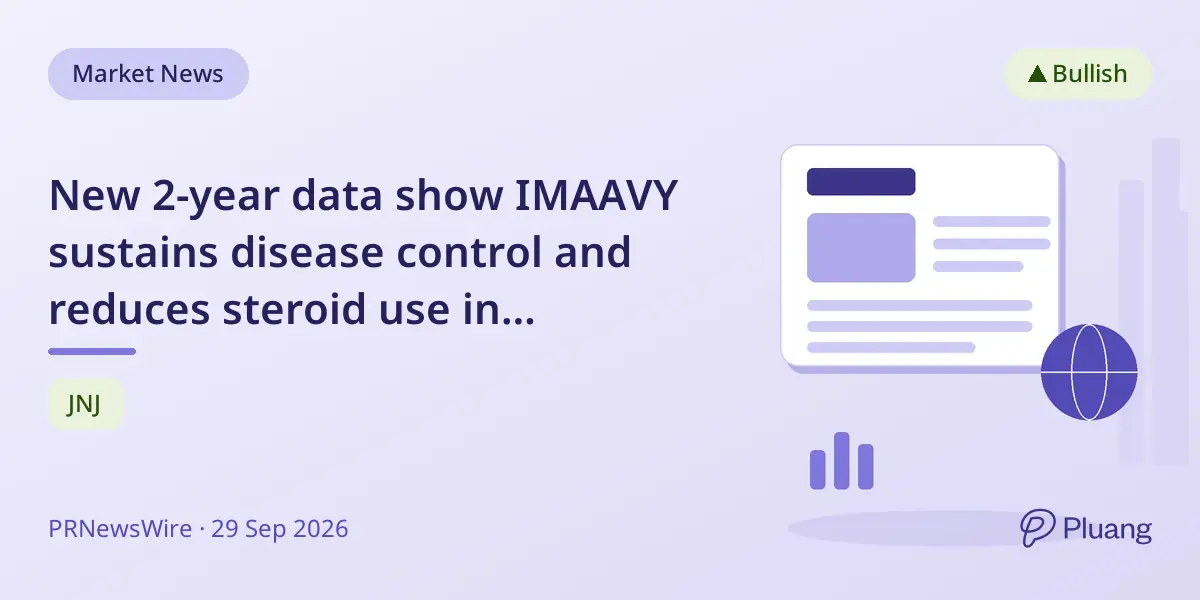 New 2-year data show IMAAVY sustains disease control and reduces steroid use in adolescents with generalized myasthenia gravis.