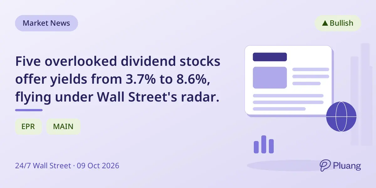 Five overlooked dividend stocks offer yields from 3.7% to 8.6%, flying under Wall Street's radar.