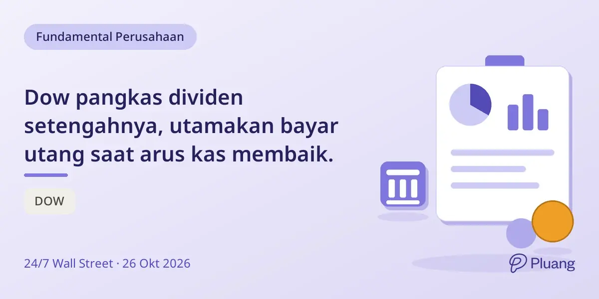 Dow pangkas dividen setengahnya, utamakan bayar utang saat arus kas membaik.