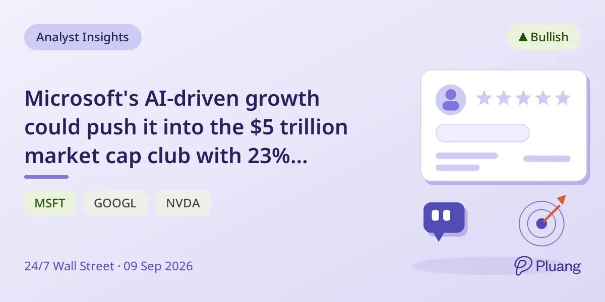 Microsoft's AI-driven growth could push it into the $5 trillion market cap club with 23% upside.
