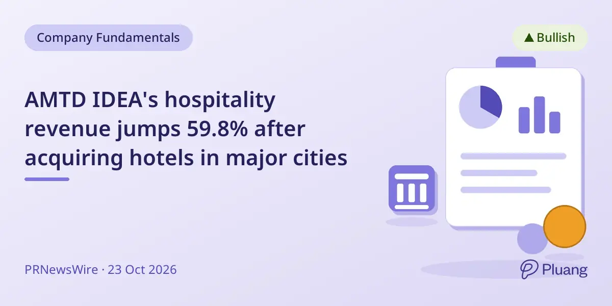 AMTD IDEA's hospitality revenue jumps 59.8% after acquiring hotels in major cities