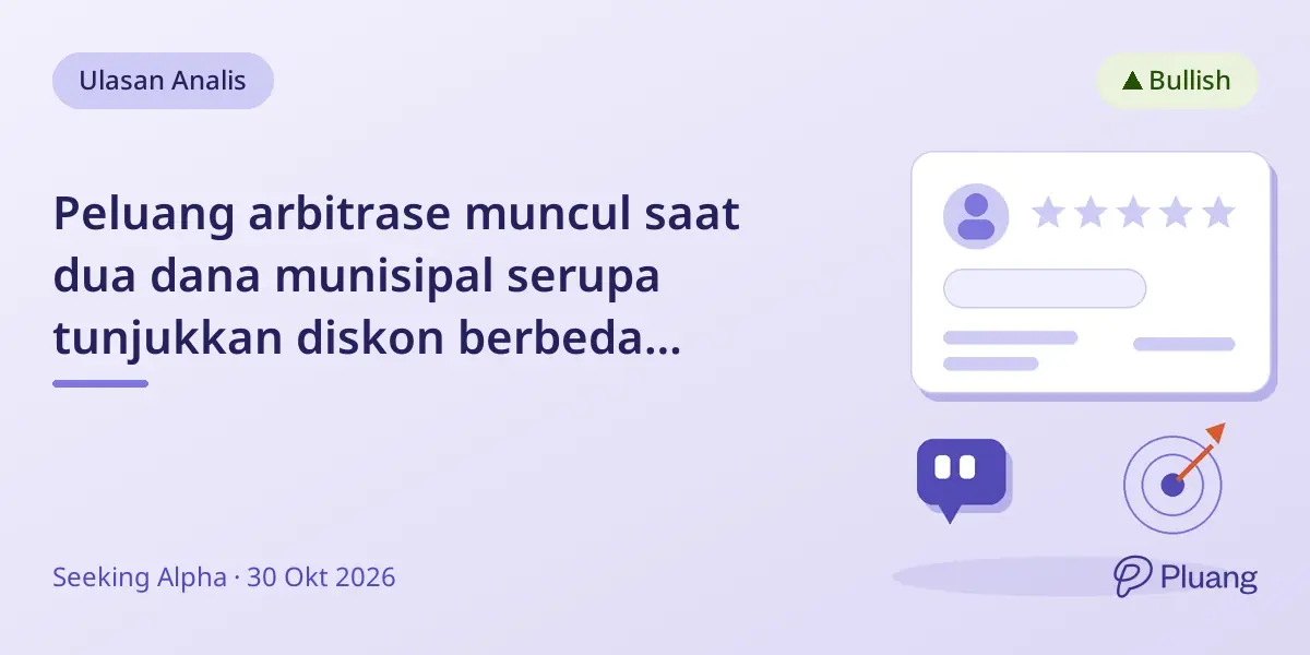 Peluang arbitrase muncul saat dua dana munisipal serupa tunjukkan diskon berbeda meski NAV 96% korelasi.