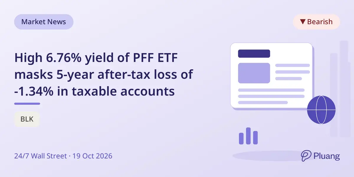 High 6.76% yield of PFF ETF masks 5-year after-tax loss of -1.34% in taxable accounts