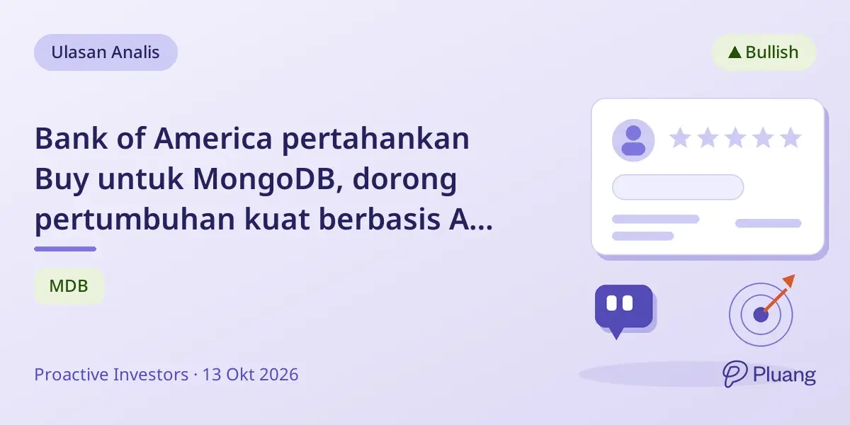 Bank of America pertahankan Buy untuk MongoDB, dorong pertumbuhan kuat berbasis AI dengan target harga $540