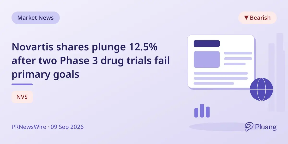 Novartis shares plunge 12.5% after two Phase 3 drug trials fail primary goals