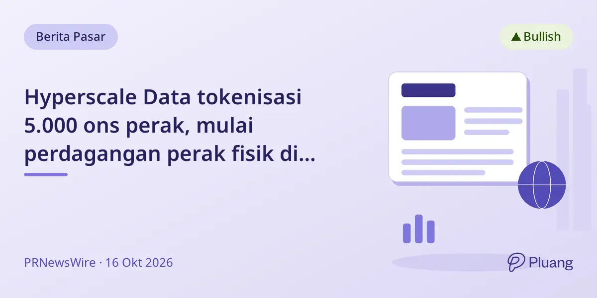 Hyperscale Data tokenisasi 5.000 ons perak, mulai perdagangan perak fisik di blockchain.
