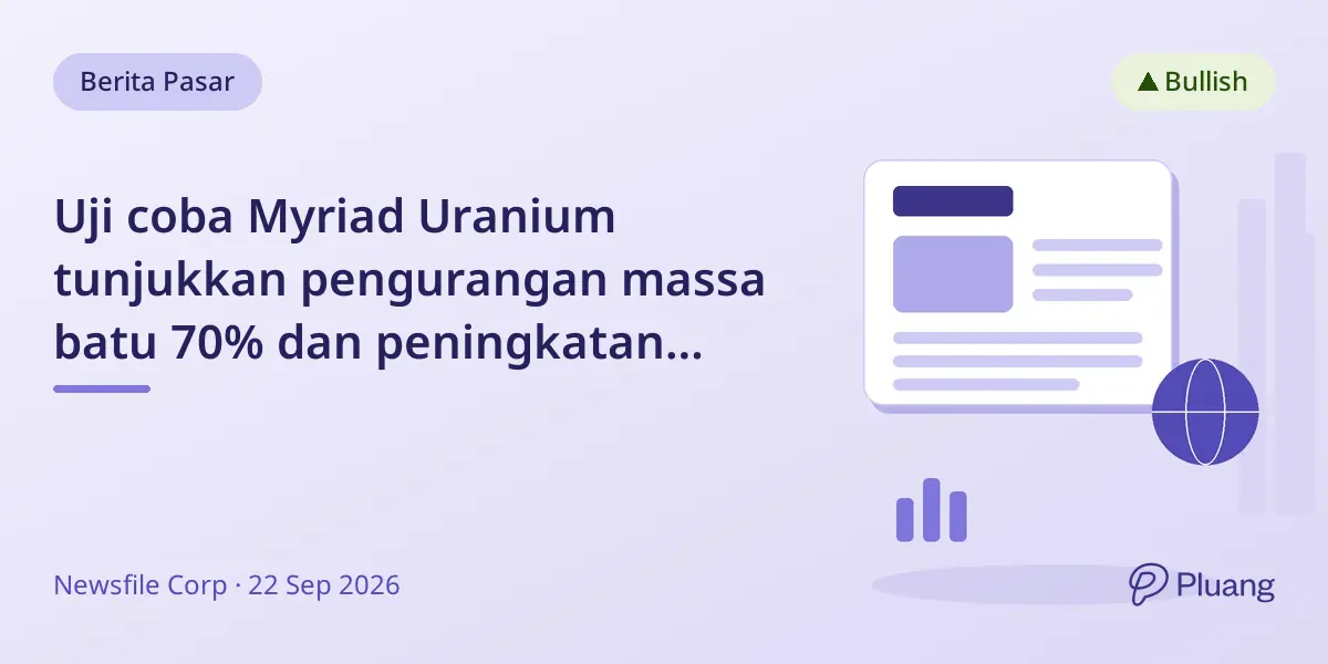 Uji coba Myriad Uranium tunjukkan pengurangan massa batu 70% dan peningkatan kadar uranium 3x dengan teknologi slurry ablation baru.