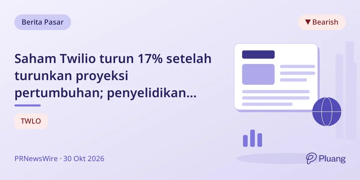Saham Twilio turun 17% setelah turunkan proyeksi pertumbuhan; penyelidikan hukum dimulai