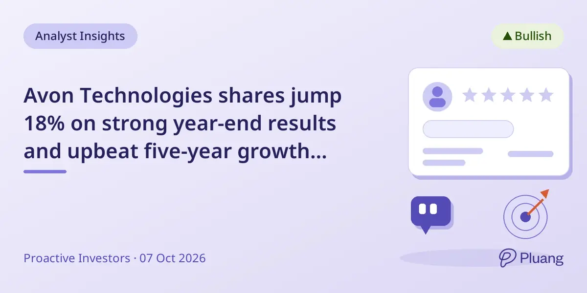 Avon Technologies shares jump 18% on strong year-end results and upbeat five-year growth targets.