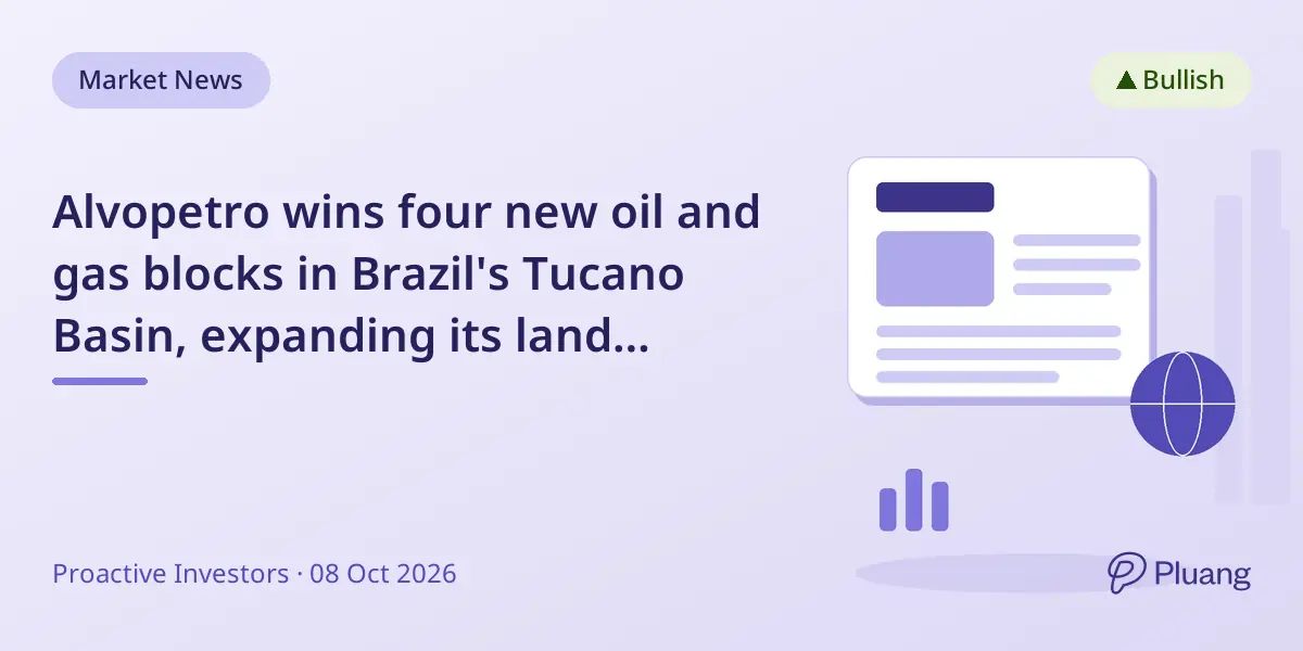 Alvopetro wins four new oil and gas blocks in Brazil's Tucano Basin, expanding its land holdings.