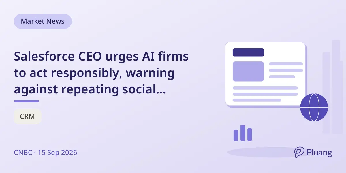 Salesforce CEO urges AI firms to act responsibly, warning against repeating social media's harms.