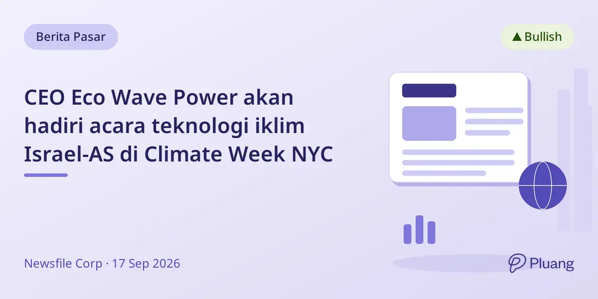 CEO Eco Wave Power akan hadiri acara teknologi iklim Israel-AS di Climate Week NYC