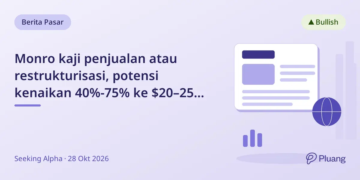 Monro kaji penjualan atau restrukturisasi, potensi kenaikan 40%-75% ke $20–25 per saham
