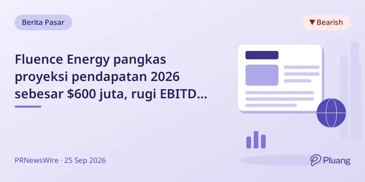 Fluence Energy pangkas proyeksi pendapatan 2026 sebesar $600 juta, rugi EBITDA melebar, saham turun tajam