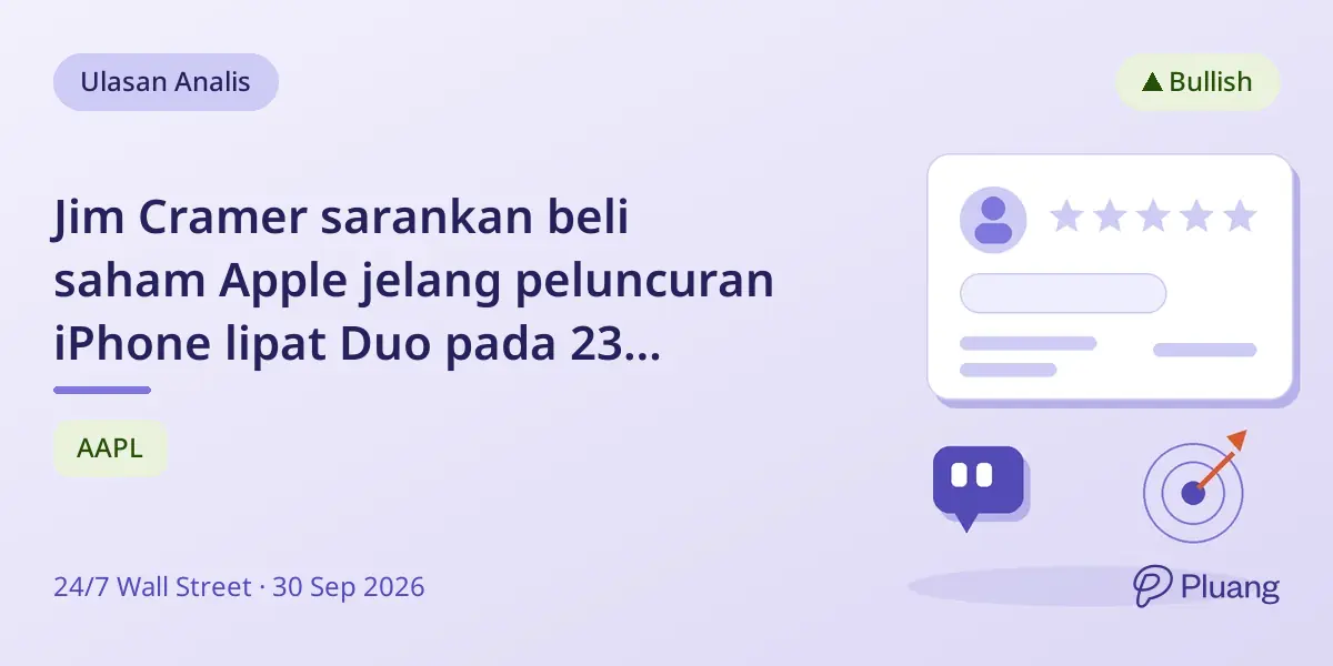 Jim Cramer sarankan beli saham Apple jelang peluncuran iPhone lipat Duo pada 23 Oktober.