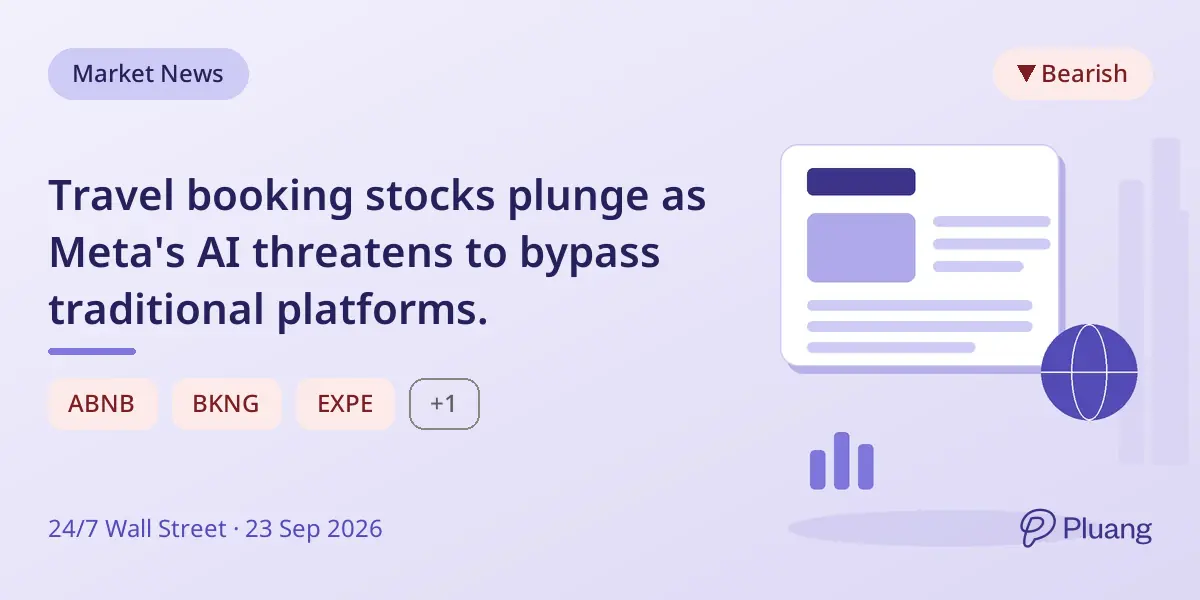 Travel booking stocks plunge as Meta's AI threatens to bypass traditional platforms.