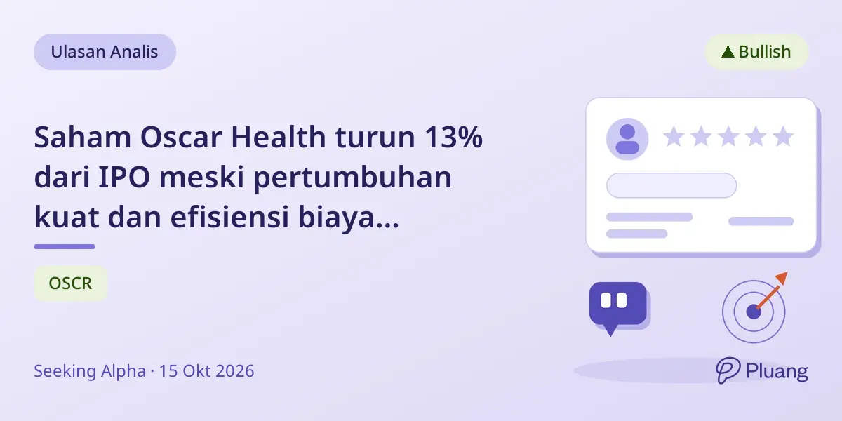Saham Oscar Health turun 13% dari IPO meski pertumbuhan kuat dan efisiensi biaya berbasis AI.