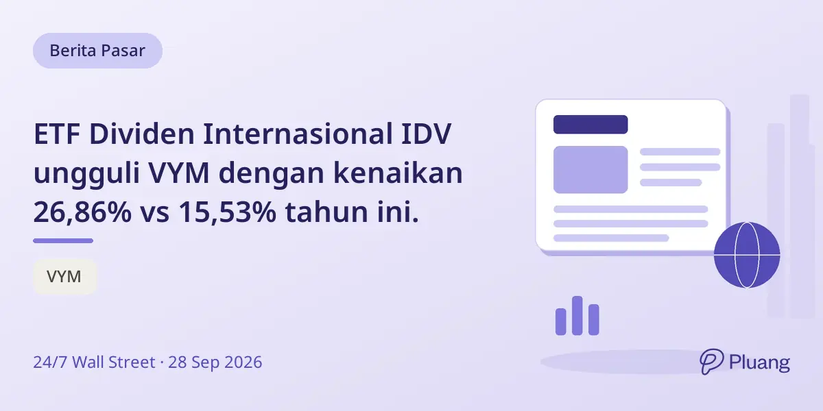 ETF Dividen Internasional IDV ungguli VYM dengan kenaikan 26,86% vs 15,53% tahun ini.