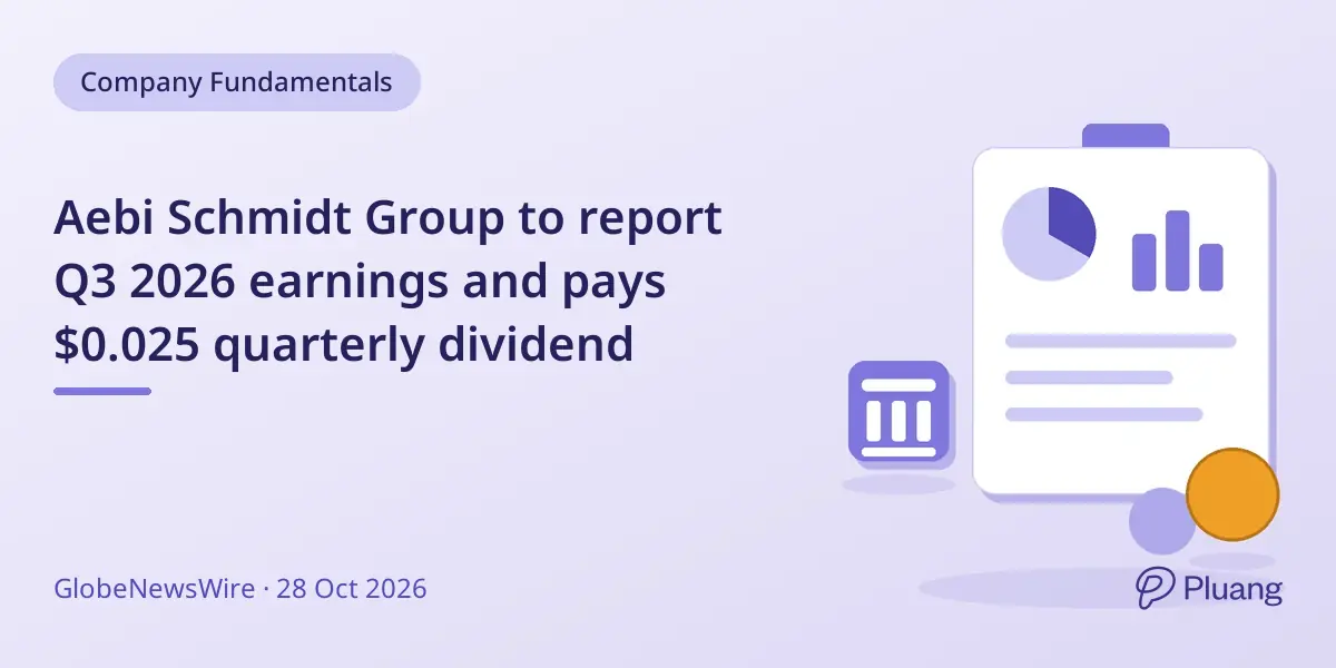 Aebi Schmidt Group to report Q3 2026 earnings and pays $0.025 quarterly dividend