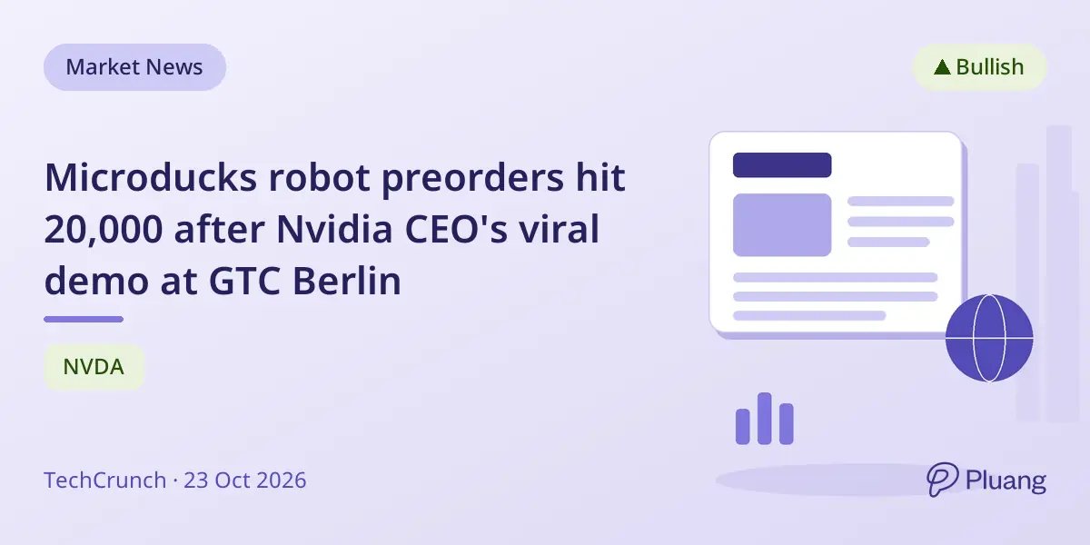 Microducks robot preorders hit 20,000 after Nvidia CEO's viral demo at GTC Berlin