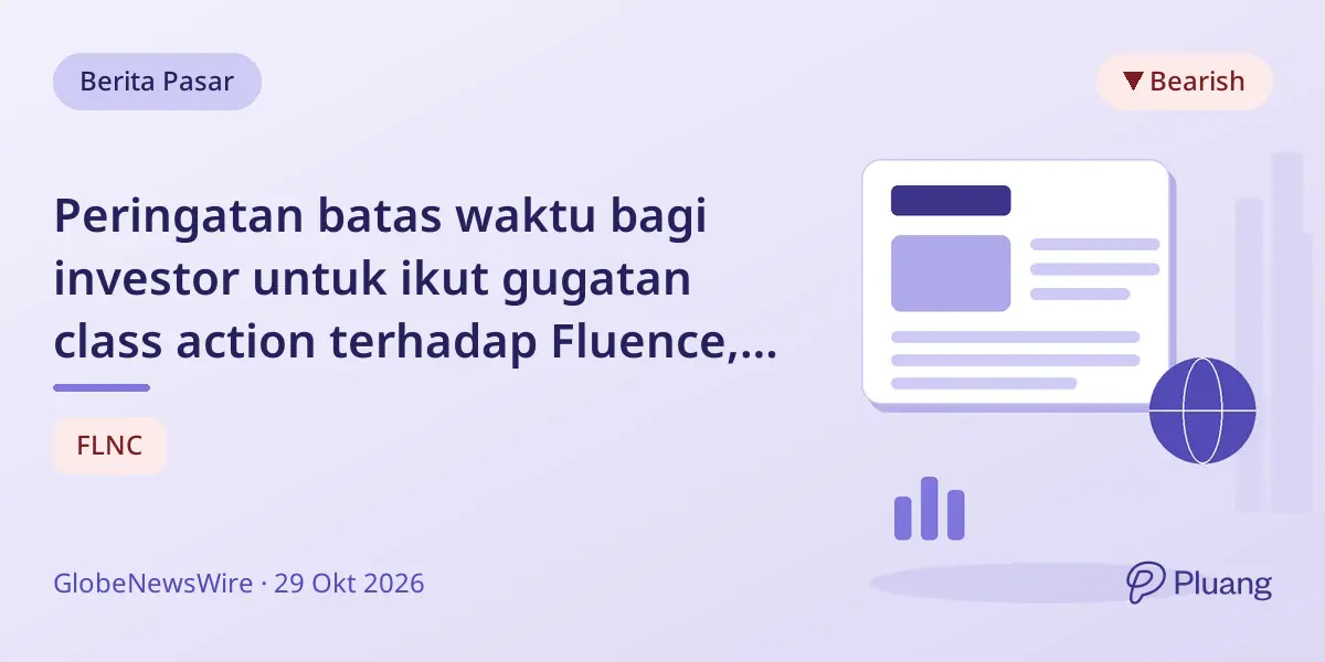 Peringatan batas waktu bagi investor untuk ikut gugatan class action terhadap Fluence, Qfin, Endava, dan Anavex.