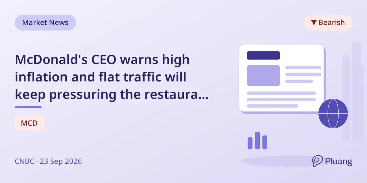 McDonald's CEO warns high inflation and flat traffic will keep pressuring the restaurant industry.