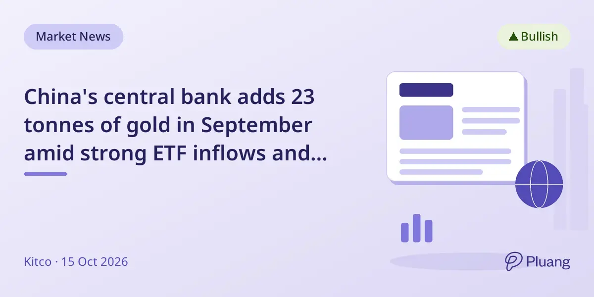 China's central bank adds 23 tonnes of gold in September amid strong ETF inflows and rising jewelry demand.