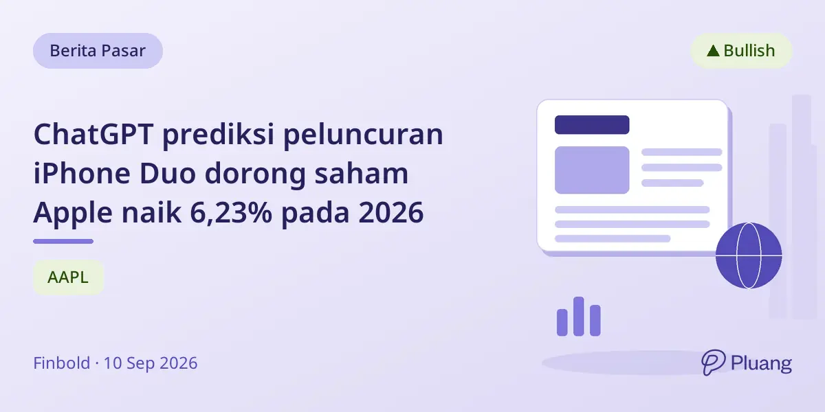 ChatGPT prediksi peluncuran iPhone Duo dorong saham Apple naik 6,23% pada 2026