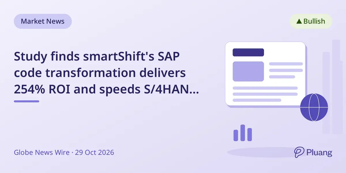 Study finds smartShift's SAP code transformation delivers 254% ROI and speeds S/4HANA migration by 6 months