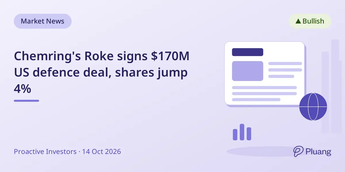 Chemring's Roke signs $170M US defence deal, shares jump 4%