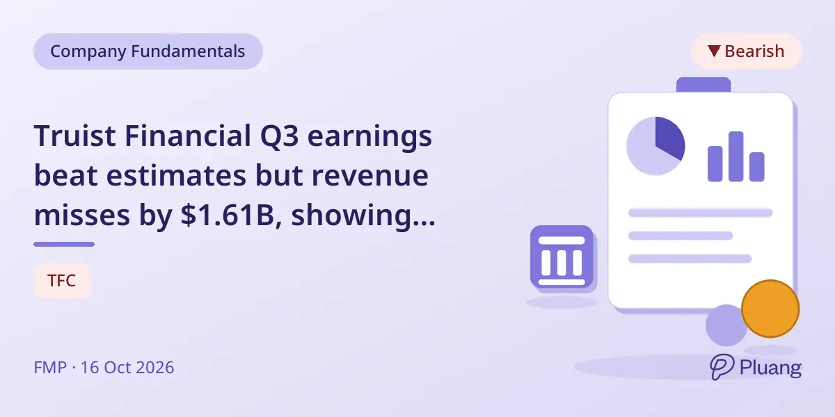 Truist Financial Q3 earnings beat estimates but revenue misses by $1.61B, showing mixed results.