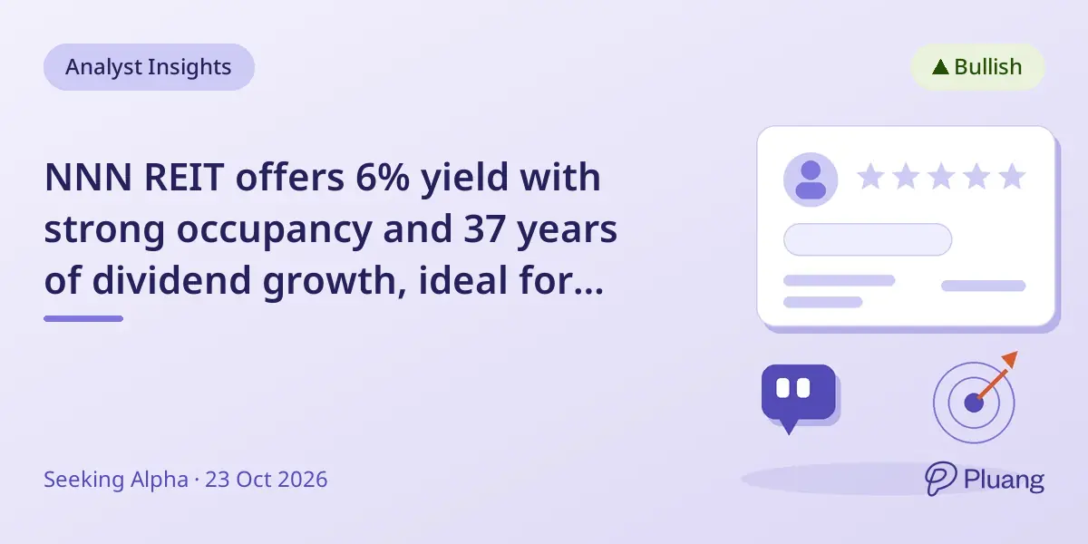NNN REIT offers 6% yield with strong occupancy and 37 years of dividend growth, ideal for income investors.