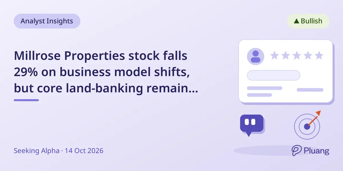 Millrose Properties stock falls 29% on business model shifts, but core land-banking remains strong.