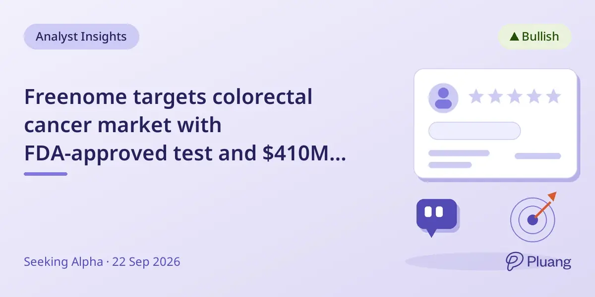 Freenome targets colorectal cancer market with FDA-approved test and $410M cash, eyeing lung cancer study as next catalyst.