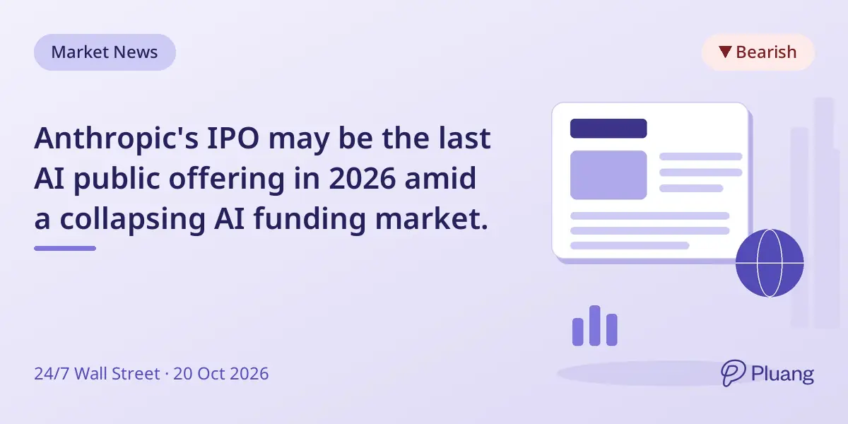 Anthropic's IPO may be the last AI public offering in 2026 amid a collapsing AI funding market.