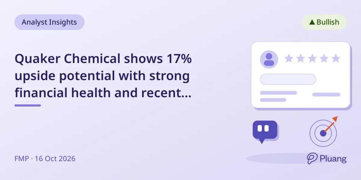 Quaker Chemical shows 17% upside potential with strong financial health and recent price dip.