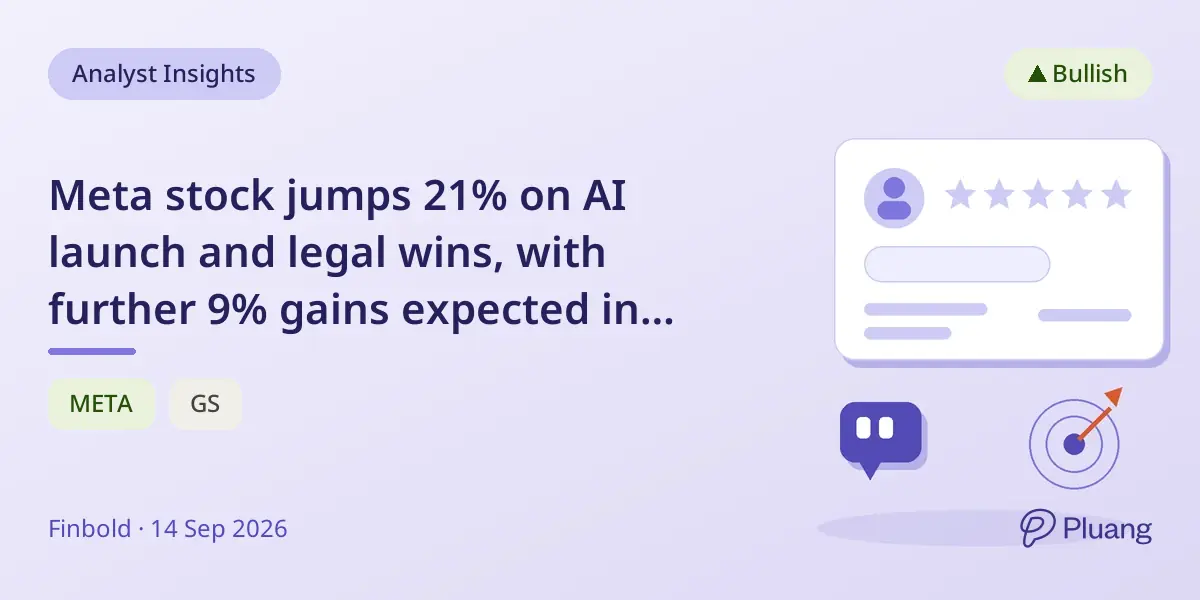 Meta stock jumps 21% on AI launch and legal wins, with further 9% gains expected in 12 months