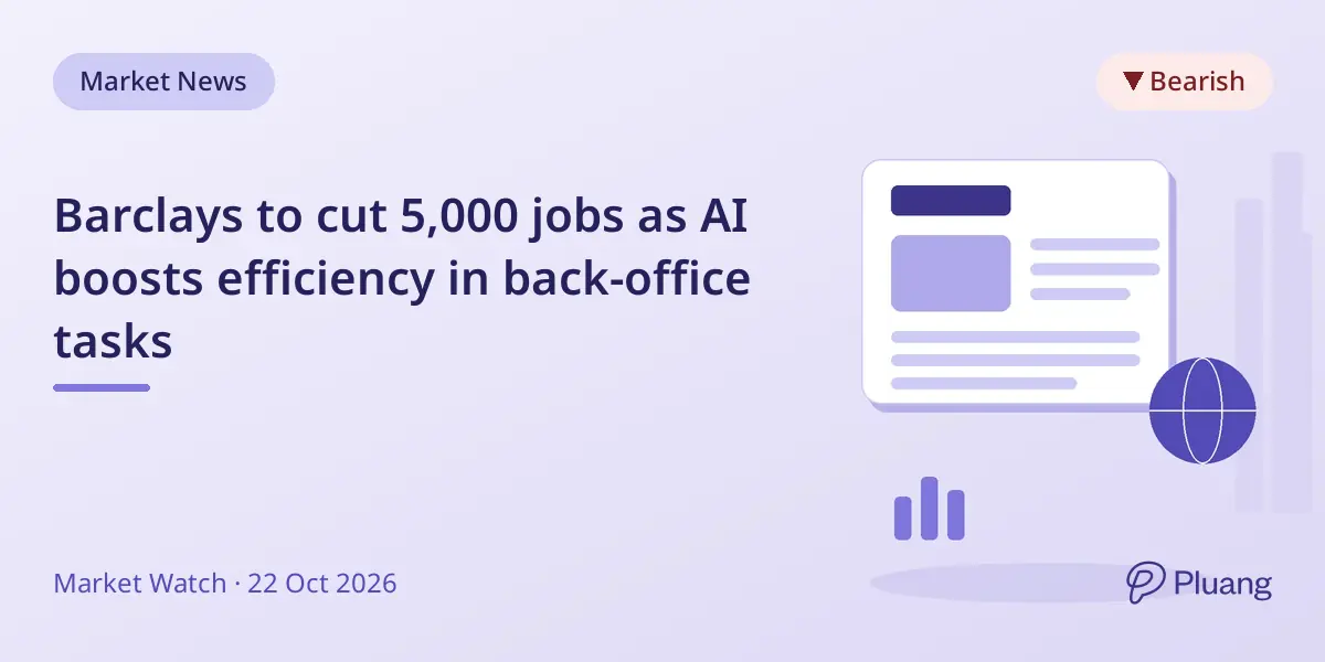 Barclays to cut 5,000 jobs as AI boosts efficiency in back-office tasks