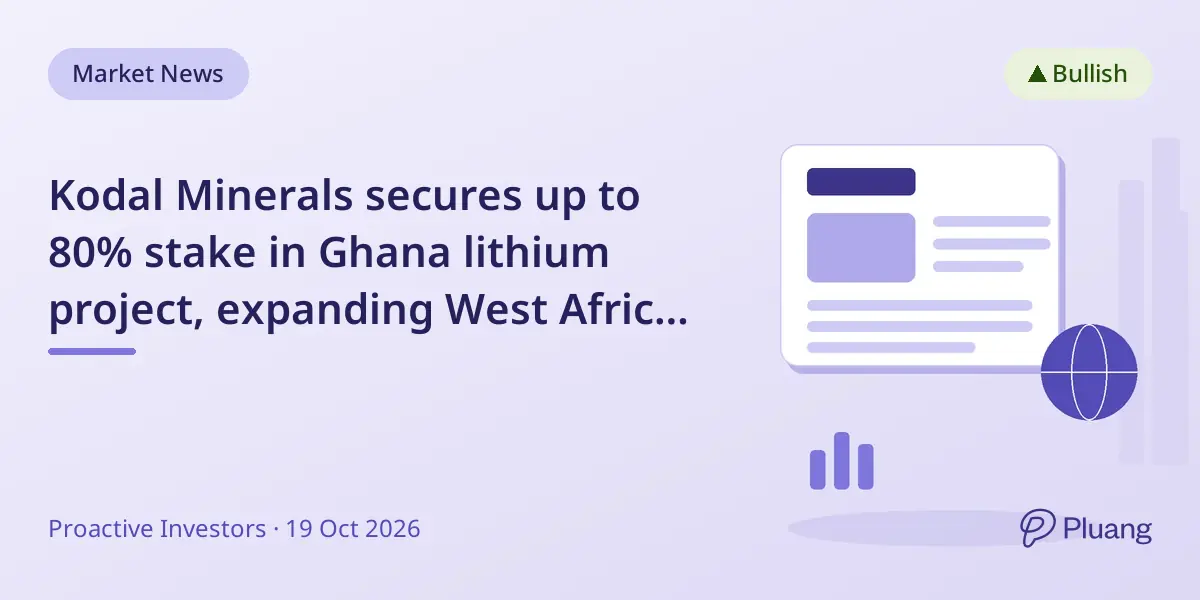 Kodal Minerals secures up to 80% stake in Ghana lithium project, expanding West African presence.