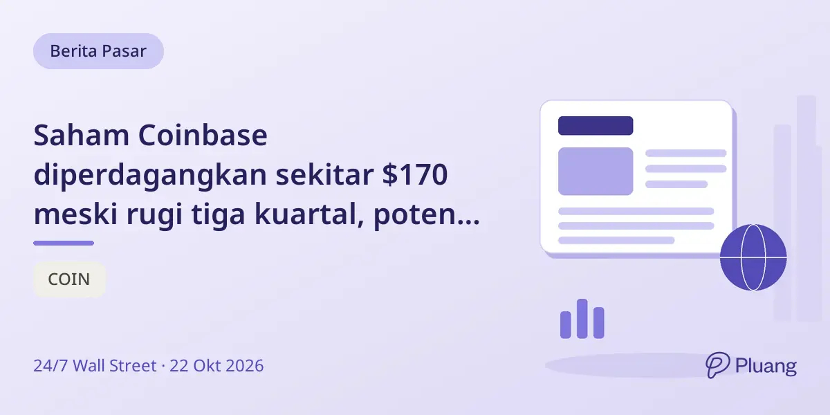 Saham Coinbase diperdagangkan sekitar $170 meski rugi tiga kuartal, potensi naik 25% sebelum laporan Q3.