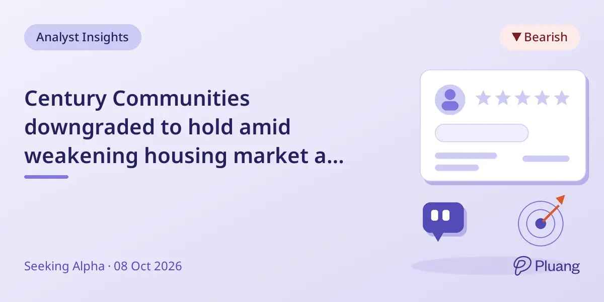 Century Communities downgraded to hold amid weakening housing market and falling profits