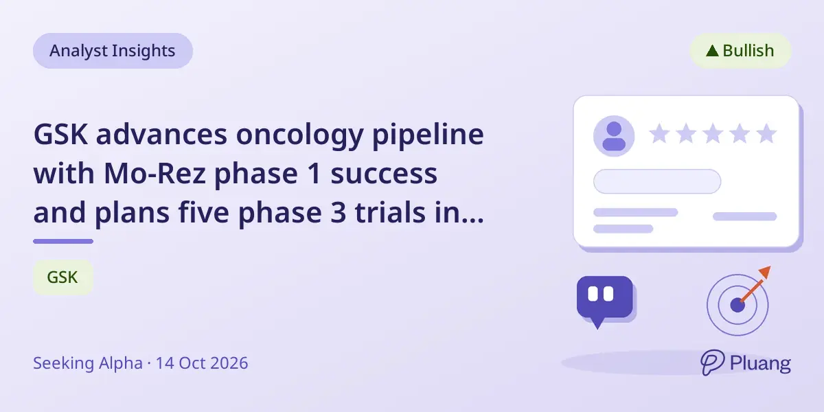 GSK advances oncology pipeline with Mo-Rez phase 1 success and plans five phase 3 trials in 2026
