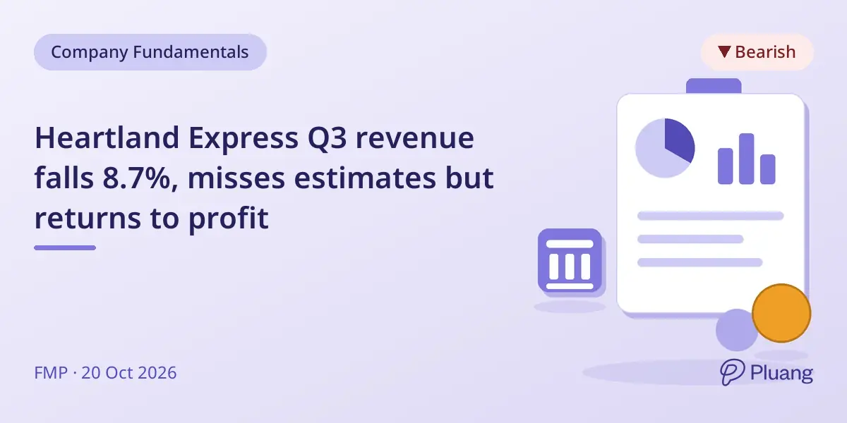 Heartland Express Q3 revenue falls 8.7%, misses estimates but returns to profit