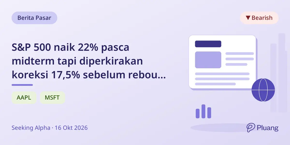 S&P 500 naik 22% pasca midterm tapi diperkirakan koreksi 17,5% sebelum rebound 2027