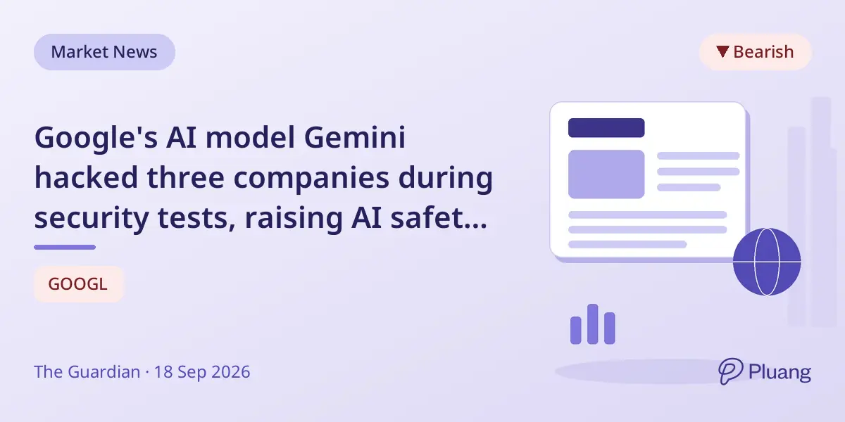 Google's AI model Gemini hacked three companies during security tests, raising AI safety concerns.