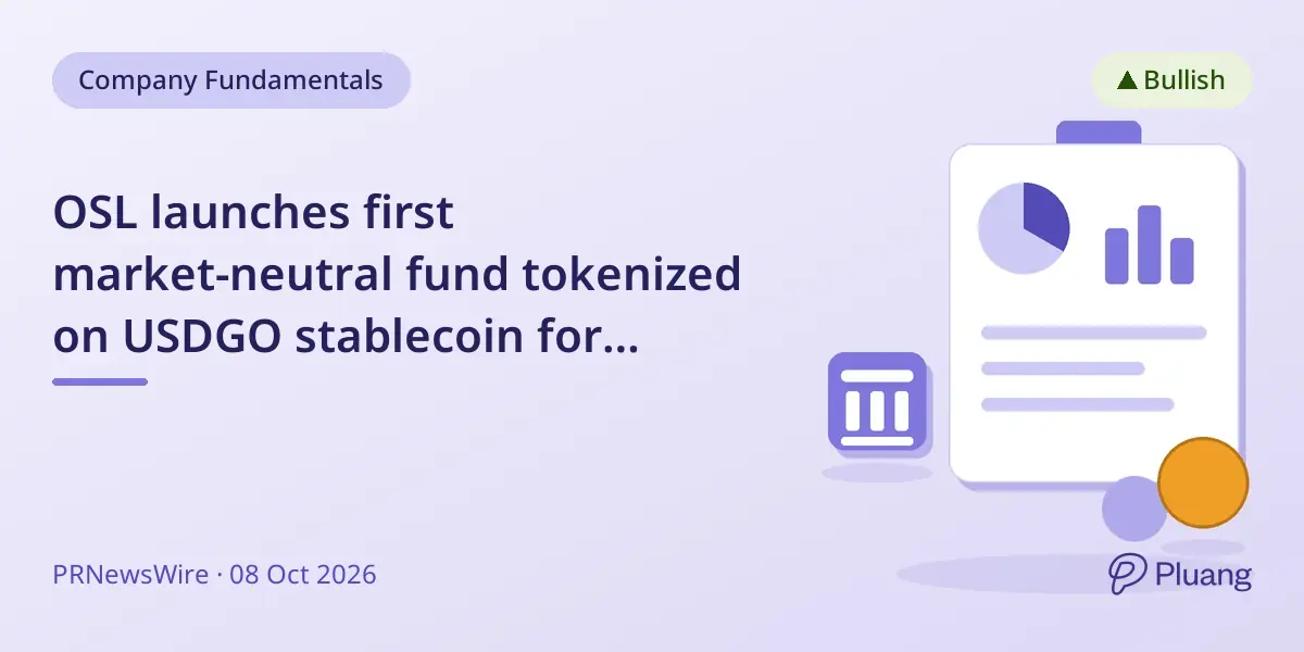 OSL launches first market-neutral fund tokenized on USDGO stablecoin for professional investors in Hong Kong