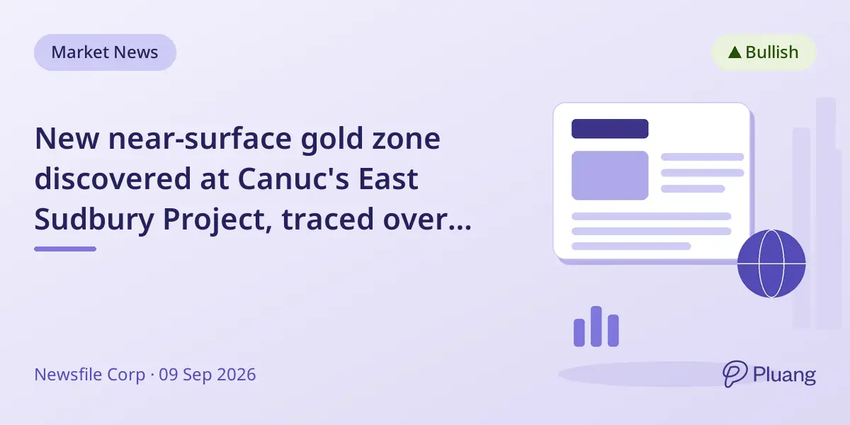 New near-surface gold zone discovered at Canuc's East Sudbury Project, traced over 170m strike length.