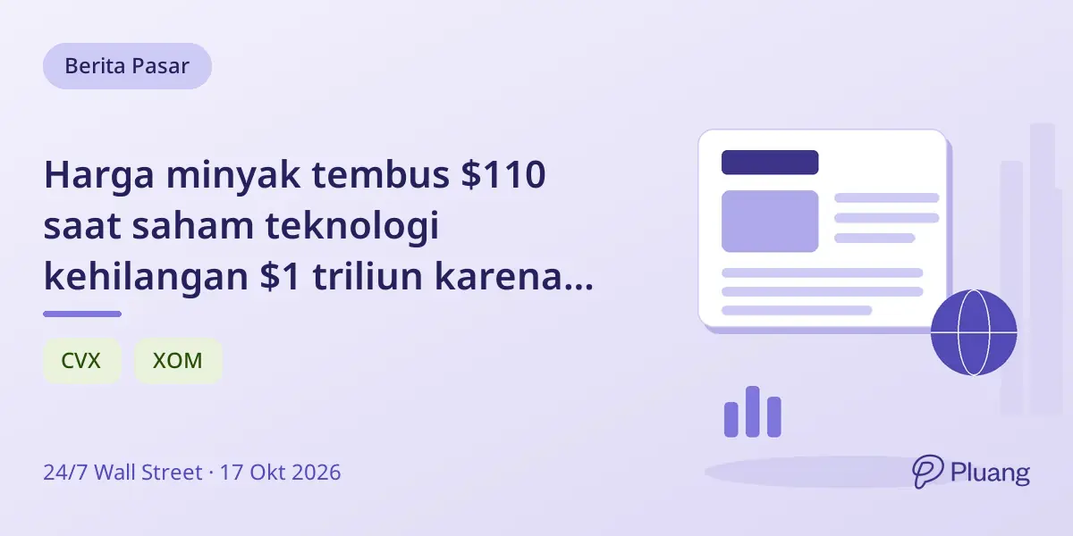 Harga minyak tembus $110 saat saham teknologi kehilangan $1 triliun karena ketegangan Timur Tengah.