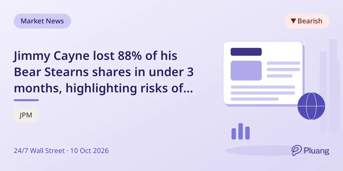 Jimmy Cayne lost 88% of his Bear Stearns shares in under 3 months, highlighting risks of concentrated stock holdings.